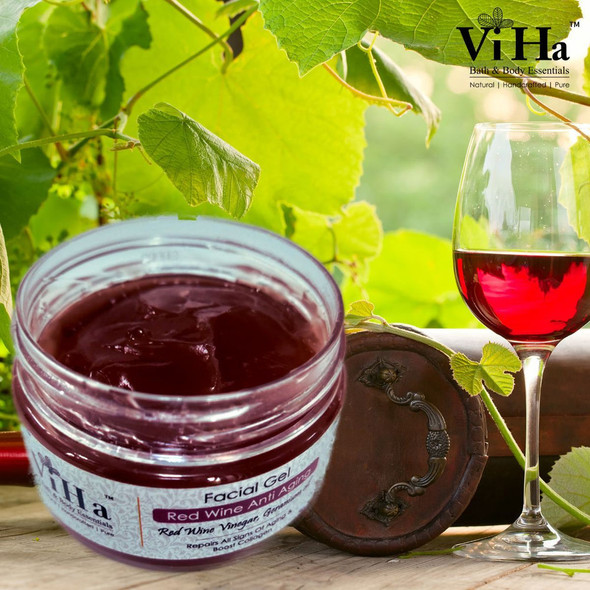 Red Wine Anti Aging Gel |By Viha Bath & Body Essentials | 1.76 Oz | 0.11 lbs | SU-TQ-MAY20
