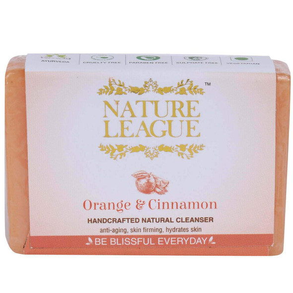NATURE LEAGUE - ORANGE AND CINNAMON | 100% Natural Handmade Soap | Free Of Harmful Chemicals |By Nature League | 3.53 Oz | 0.22 lbs | SU-TQ-MAY20