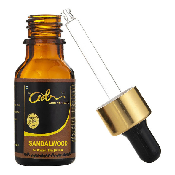 Pure Sandalwood Oil, 100% Natural (For External Application) |By Adri Naturals | 0.51  Fl Oz | SU-TQ-MAY20