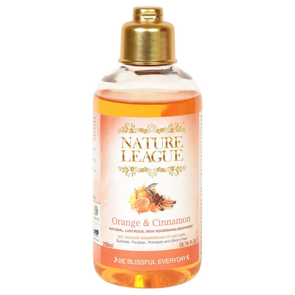Orange and Cinnamon Bodywash, 200 ml |By Nature League | 6.76  Fl Oz | 0.05  gallons | SU-TQ-MAY20