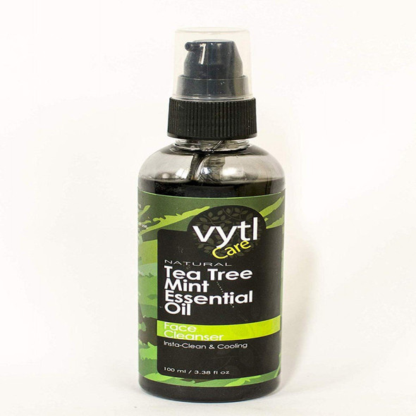 Tea Tree Mint Essential Oil Face Cleanser |By Vytl | 3.38  Fl Oz | SU-TQ-MAY20