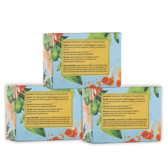 Organic Tulsi Haldi Purifying Soap Bar |By Mirah Belle | 13.23 Oz | 0.83 lbs | SU-TQ-MAY20
