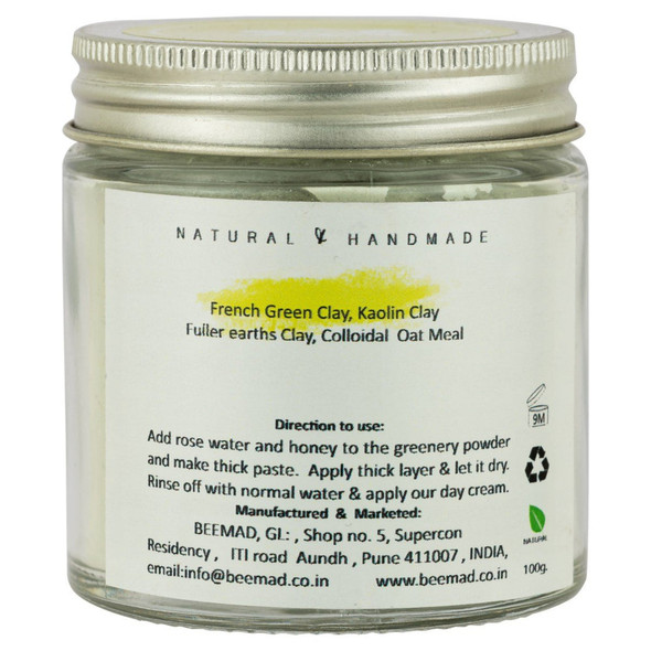 Greenery The French Green Clay Mask |By BEEMAD | 3.53 Oz | 0.22 lbs | SU-TQ-MAY20