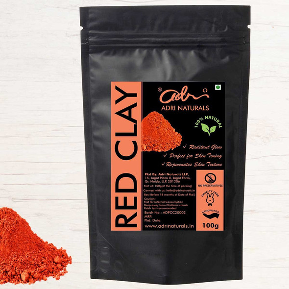 Red Clay (Cosmetic Grade And Natural) |By Adri Naturals | 3.53 Oz | 0.22 lbs | SU-TQ-MAY20