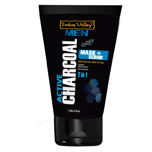 Activated Charcoal Mask + Scrub |By Indus Valley | 3.53 Oz | 0.22 lbs | SU-TQ-MAY20