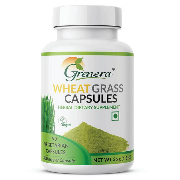 Wheatgrass Capsules 400 mg Ã¢â‚¬â€œ 90 Veg Capsules/Bottle |By Grenera | 2.12 Oz | 0.13 lbs | SU-TQ-MAY20