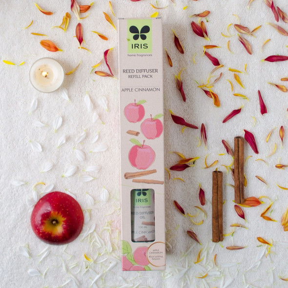 Apple Cinnamon Reed Diffuser Refill Pack |By Iris Home Fragrances | 5.29 Oz | 0.33 lbs | SU-TQ-MAY20
