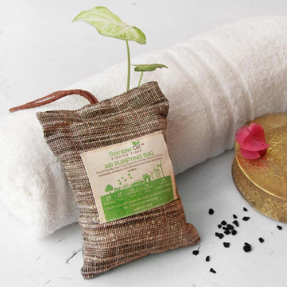 Renew Air Activated Coconut Charcoal Natural Air Purifier for Cars, Bathrooms, Kitchen and Living Area |By Clean Planet | 7.05 Oz | 0.44 lbs | SU-TQ-MAY20