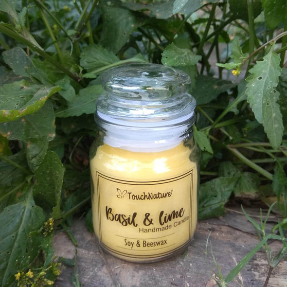 Basil & Lime Soy & Beeswax Jar Candle |By Touch Nature | 3.53 Oz | 0.22 lbs | SU-TQ-MAY20