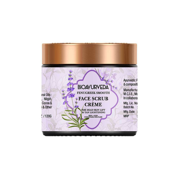 Fenugreek Smooth Face Scrub Cream |By BIOAYURVEDA | 4.23 Oz | 0.26 lbs | SU-TQ-MAY20