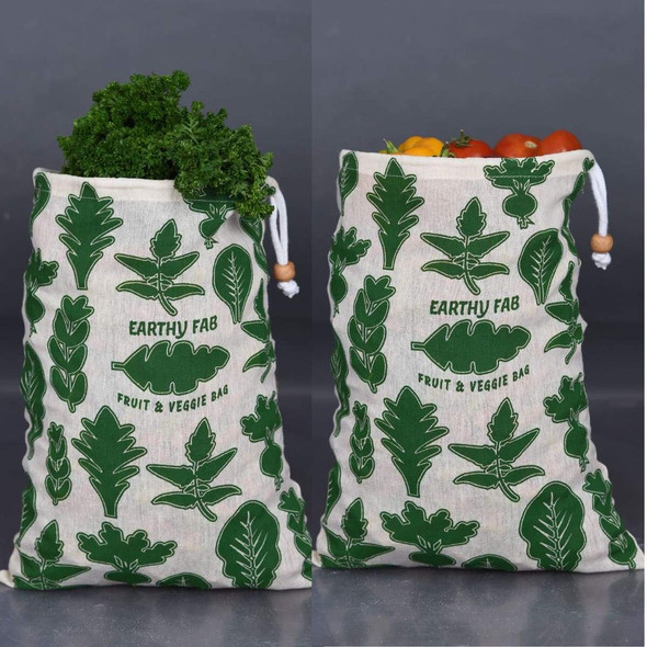 Fridge Bags for Vegetables (100% Cotton) (Eco Friendly) (Multipurpose) |By Earthy Fab | 9.17 Oz | 0.57 lbs | SU-TQ-MAY20