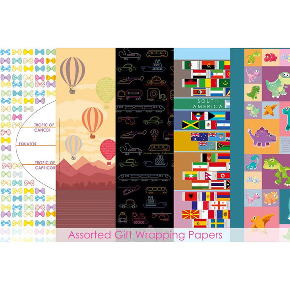 evince Informative Gift Wrapping Papers (5 Designs & 10 Sheets) |By Evince Thoughtful Presentations | 12.35 Oz | 0.77 lbs | SU-TQ-MAY20