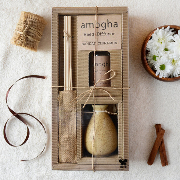 Sandal Cinnamon Reed Diffuser |By Iris Home Fragrances | 14.14 Oz | 0.88 lbs | SU-TQ-MAY20