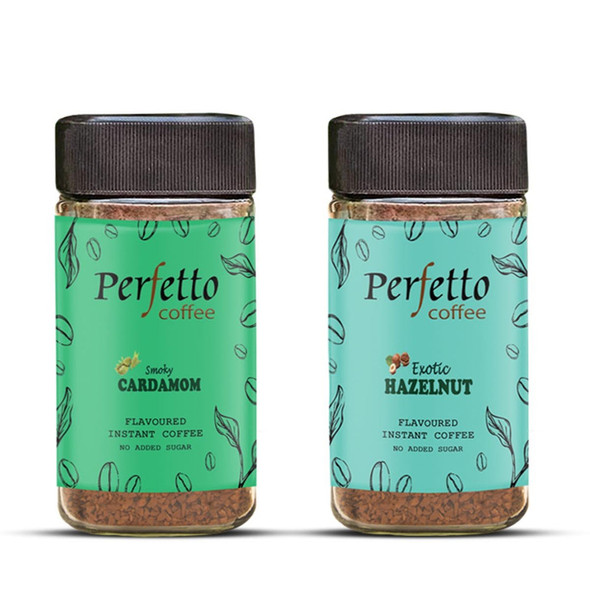 Hazelnut & Cardamom Instant Flavoured Coffee (50gm each) |By Perfetto | 3.53 Oz | 0.22 lbs | SU-TQ-MAY20 Hazelnut & Cardamom Instant Flavoured Coffee (50gm each) |By Perfetto | 3.53 Oz | 0.22 lbs | SU-TQ-MAY20