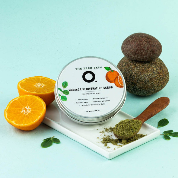 Moringa Rejuvenating Scrub(Moringa And Orange) |By The Zero Skin | 1.06 Oz | 0.07 lbs | SU-TQ-MAY20