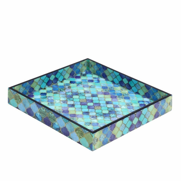 Blue Enamel Coated Multipurpose MDF Trays (10x10) |By Meher Collection | 16.93 Oz | 1.06 lbs | SU-TQ-MAY20