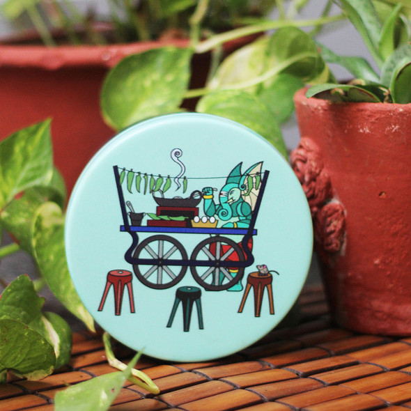 Fast Food Ganesha Stainless Steel Container |By Ashvita Design Studio | 6.7 Oz | 0.42 lbs | SU-TQ-MAY20