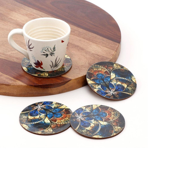 Blue Color Peacock Printed MDF Coasters (Set of 4 ) |By Meher Collection | 2.4 Oz | 0.15 lbs | SU-TQ-MAY20 Blue Color Peacock Printed MDF Coasters (Set of 4 ) |By Meher Collection | 2.4 Oz | 0.15 lbs | SU-TQ-MAY20