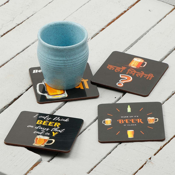 Beer Digitally Printed MDF Coasters (Set of 4 ) |By Meher Collection | 2.4 Oz | 0.15 lbs | SU-TQ-MAY20 Beer Digitally Printed MDF Coasters (Set of 4 ) |By Meher Collection | 2.4 Oz | 0.15 lbs | SU-TQ-MAY20