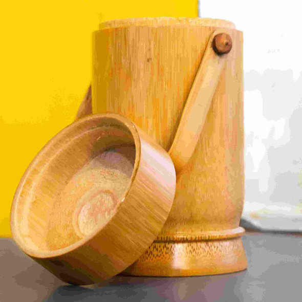Bamboo Container Round Shape |By Corner Art Store | 14.11 Oz | 0.88 lbs | SU-TQ-MAY20