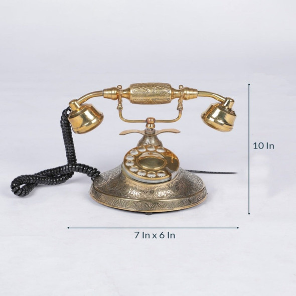 Golden Maharaja Antique Telephone |By Weald Heritage | 88.18 Oz | 5.51 lbs | SU-TQ-MAY20