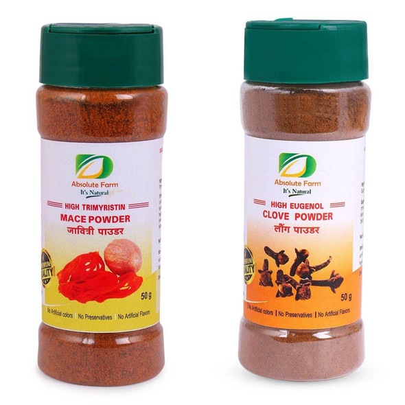 Spice Powder Combo ( Mace, Clove ) / From Kerala |By Absolute Farm | 3.53 Oz | 0.22 lbs | SU-TQ-MAY20