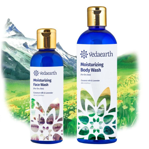 Moisturizing Skin Care Duo For Dry Skin, 100% Natural & Pure, Deeply Moisturizes Skin & Heals Skin |By Vedaearth | 10.58 Oz | 0.66 lbs | SU-TQ-MAY20
