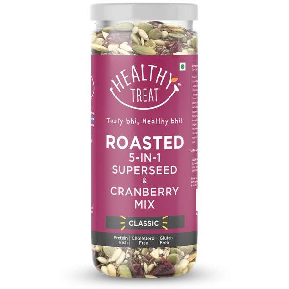 Roasted 5 In 1 Seed + Cranberry Mix | By Healthy Treat | 5.29 Oz | 0.33 lbs