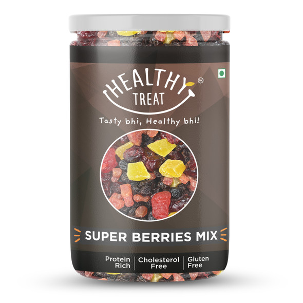 Super Berries Mix  7+ Varieties Like Cranberries, Blueberries, Strawberries, Dried Cherries, Black Current, Raisins, Dried Mango | By Healthy Treat | 8.82 Oz | 0.55 lbs