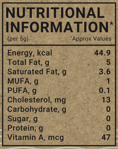 A2 Cow Ghee - Prepared Using The Hand-Churning, Bilona Process - Pure Gir Cow Ghee - Bilona desi Cow ghee 250ml | By ProVedic | 8.45 fl oz | 0.07 gallon