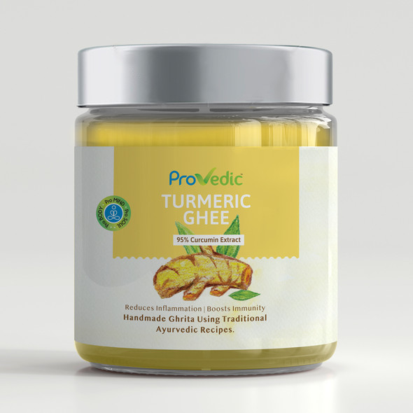 Turmeric Ghee - 250ml | By ProVedic | 8.45 fl oz | 0.07 gallon
