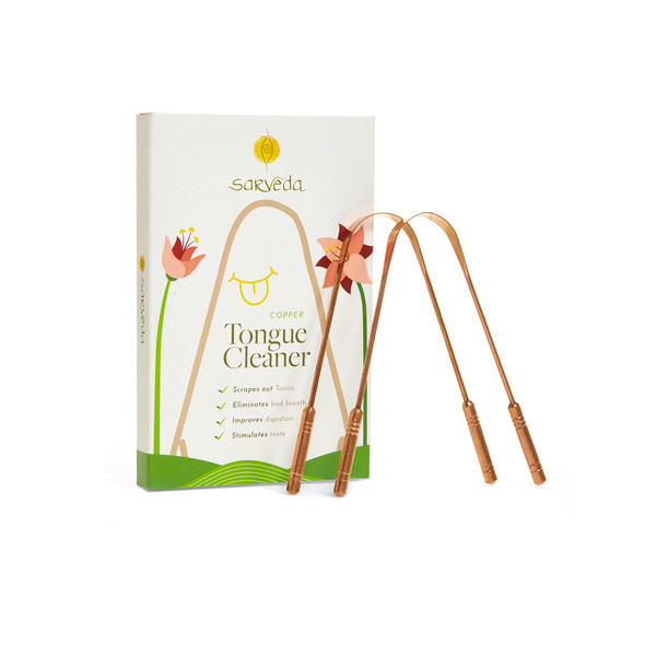 Ayurvedic Copper Tongue Cleaner (pack of 2) | By Sarveda | 3.53 Oz