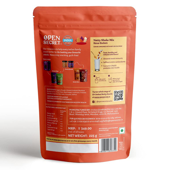 Kesar Badam Nutty Mix | By Open Secret | 7.94 Oz | 0.5 lbs | SU-CW-JUN01