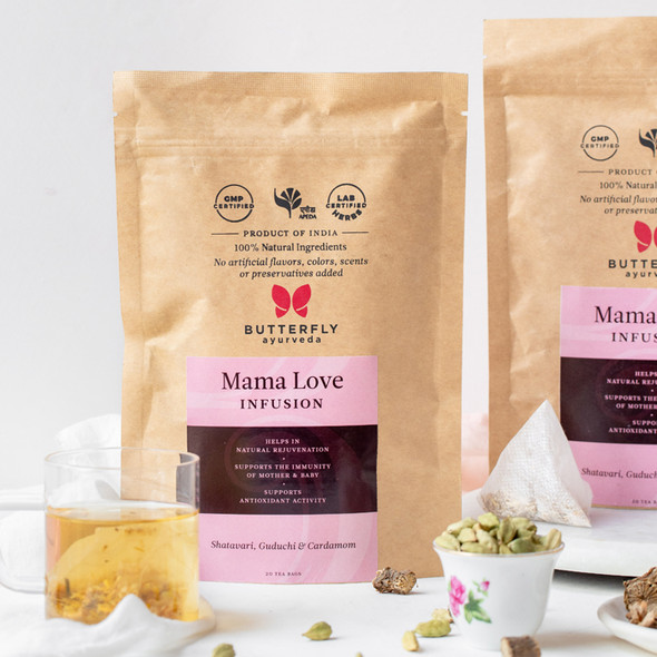 Mama Love Infusion - 20 Tea Bags (40g)  | By  Butterfly Ayurveda  |  1.41 oz  |  0.09lbs