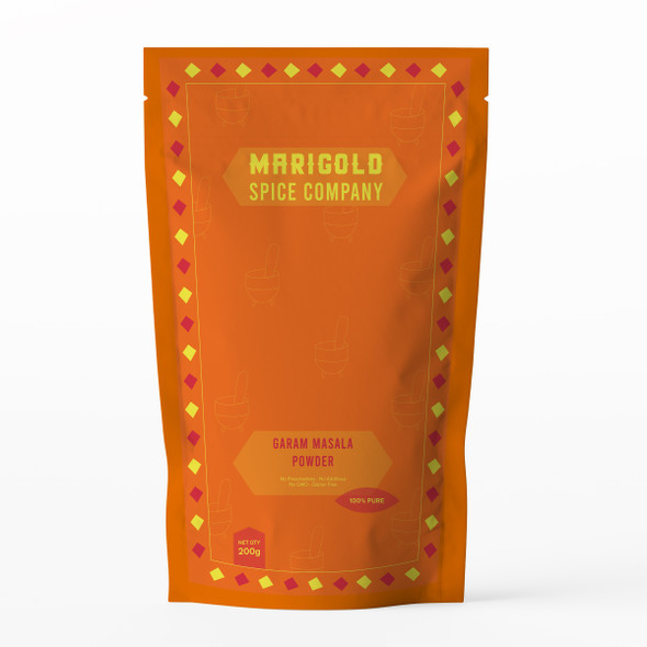 GARAM MASALA POWDER - PACK OF 4 | 100% NATURAL | 200gms Each |  By  Marigold Spice Company  |   7.05 oz  |   0.44 lbs