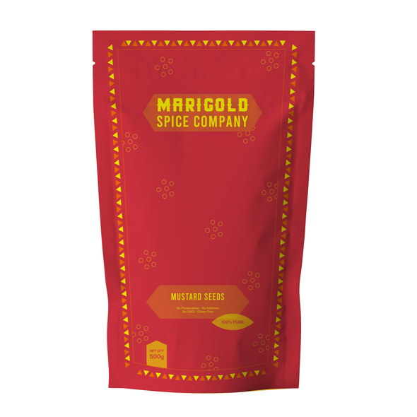 MUSTARD SEEDS - PACK OF 4 | 100% NATURAL | 500gms Each |  By  Marigold Spice Company  |   17.64 oz  |   1.1 lbs