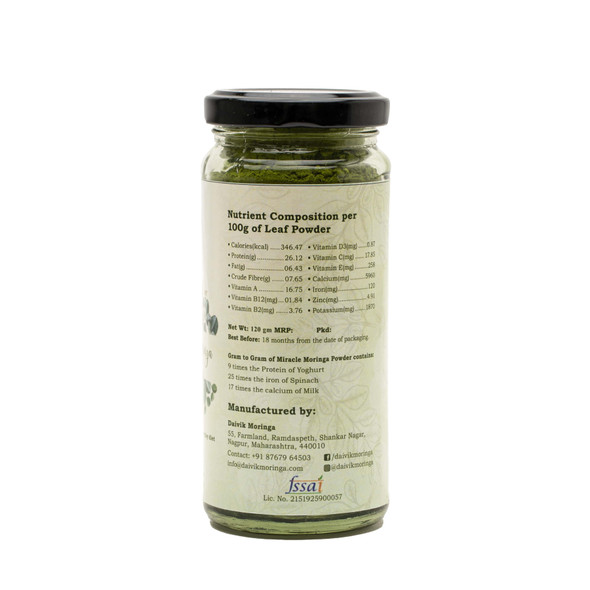 Miracle Moringa Powder (120 gms) | By Daivik Moringa | 14.81 oz | 0.93 lbs