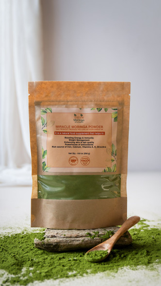 Miracle Moringa Powder (250 gms) | By Daivik Moringa | 9.49 oz | 0.59 lbs
