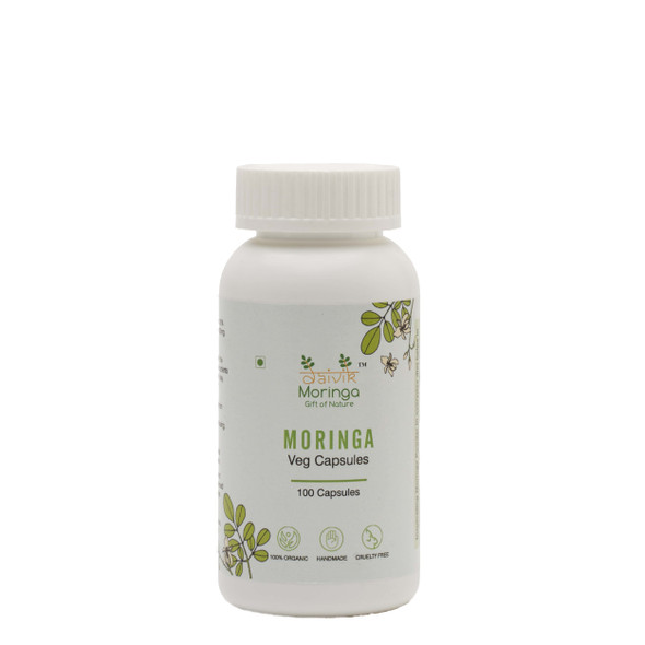 Moringa Veg Capsules (100 Capsules) | By Daivik Moringa | 4.51 oz | 0.28 lbs