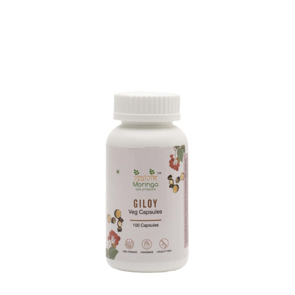 Giloy Veg Capsules (100 Capsules) | By Daivik Moringa | 4.51 oz | 0.28 lbs