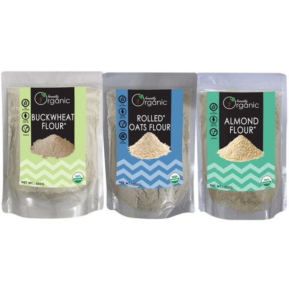 Organic Buckwheat flour - 500g  |  By  D-Alive  | For USA    |  17.64 oz    |   1.1 lbs