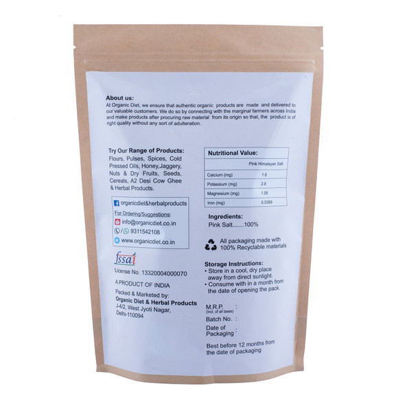 Himalayan Pink Salt | By Organic Diet | For USA | 35.27 Oz | 2.2 lbs