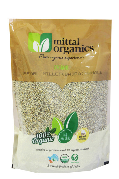 Pearl Millet (Bajra) Whole | By Mittal Organics | For USA | 35.27 Oz | 2.2 lbs