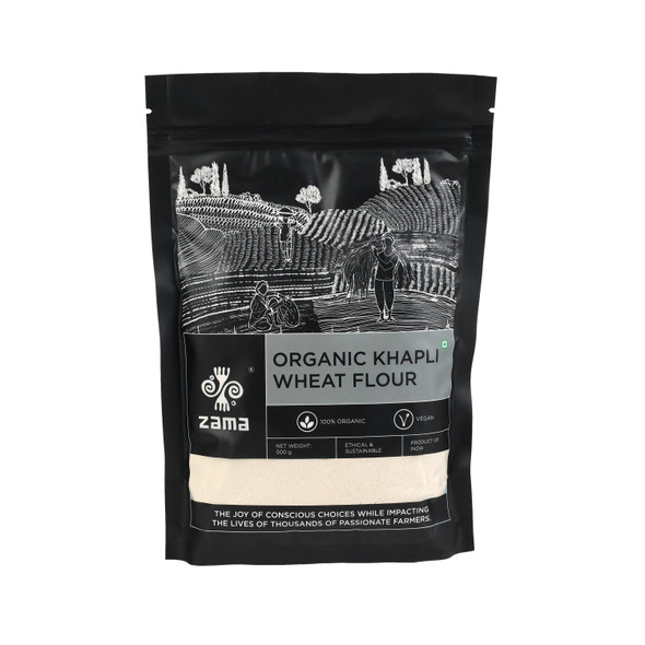 Organic Khapli Wheat Flour | By Zama | For USA | 17.64 Oz | 1.1 lbs