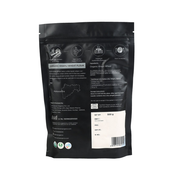 Organic Khapli Wheat Flour | By Zama | For USA | 17.64 Oz | 1.1 lbs