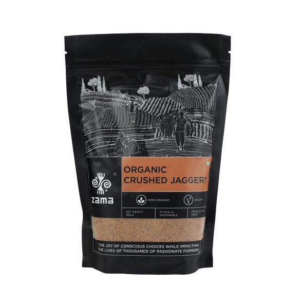 Organic Crusshed Jaggery | By Zama | For USA | 17.64 Oz | 1.1 lbs