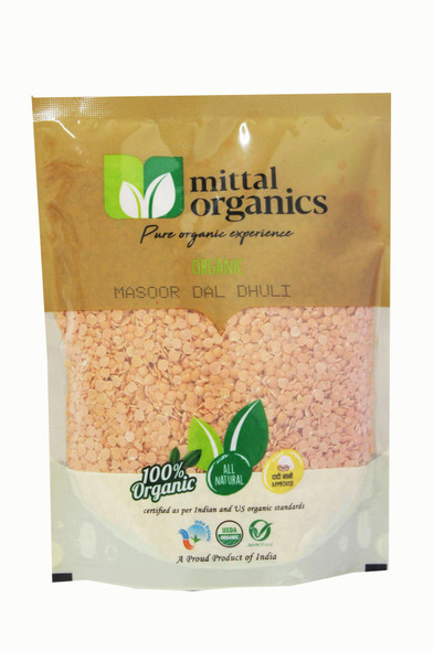 Masoor Dal Dhuli | By Mittal Organics | For USA | 17.64 Oz | 1.1 lbs