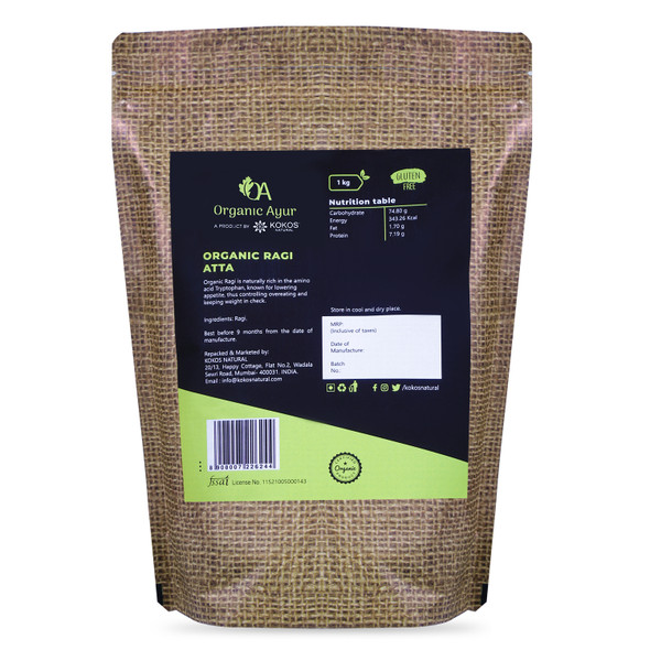 RAGI ATTA | By Organic Ayur | For USA | 35.27 Oz | 2.2 lbs