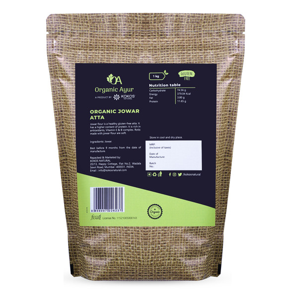 JOWAR ATTA | By Organic Ayur | For USA | 35.27 Oz | 2.2 lbs