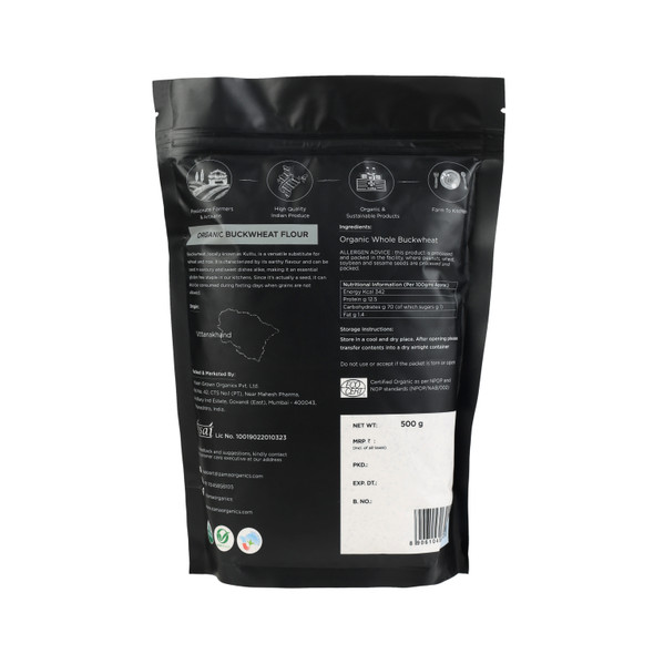 Organic Buckwheat Flour | By Zama | For USA | 17.64 Oz | 1.1 lbs